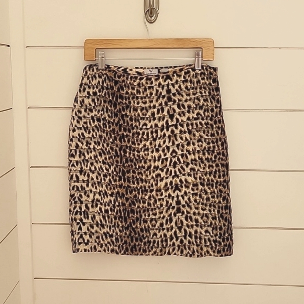 Worthington size 6 midi skirt animal print cheetah leopard